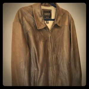 Calfskin leather jacket